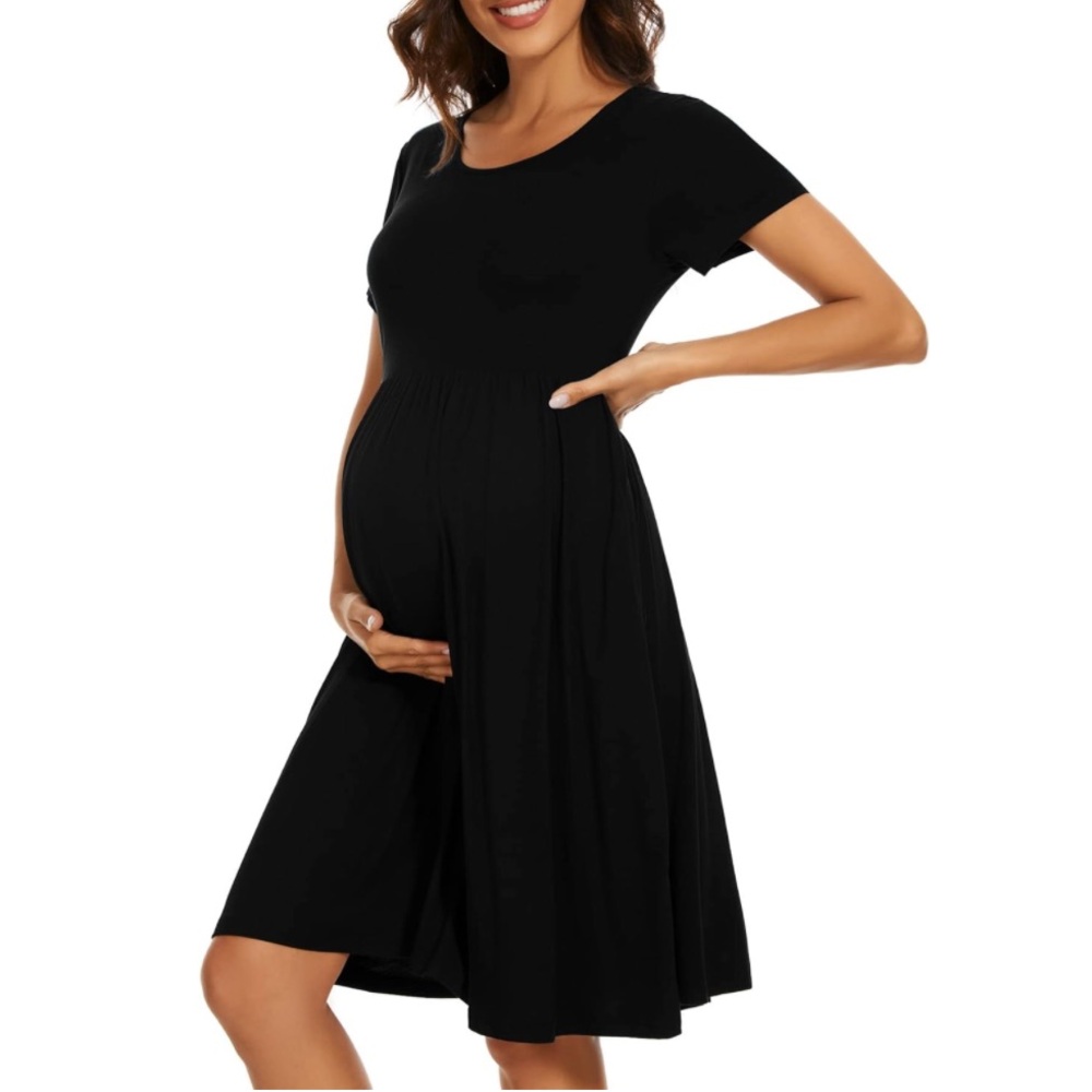 Oh Baby by Motherhood Black Short Sleeves Dress